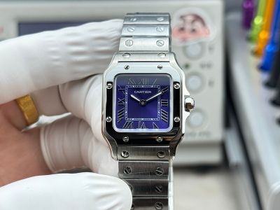 Cartier Santos Mini Size 27*34.5*7.4mm Imported Quartz Movement WG Band Purple Watch